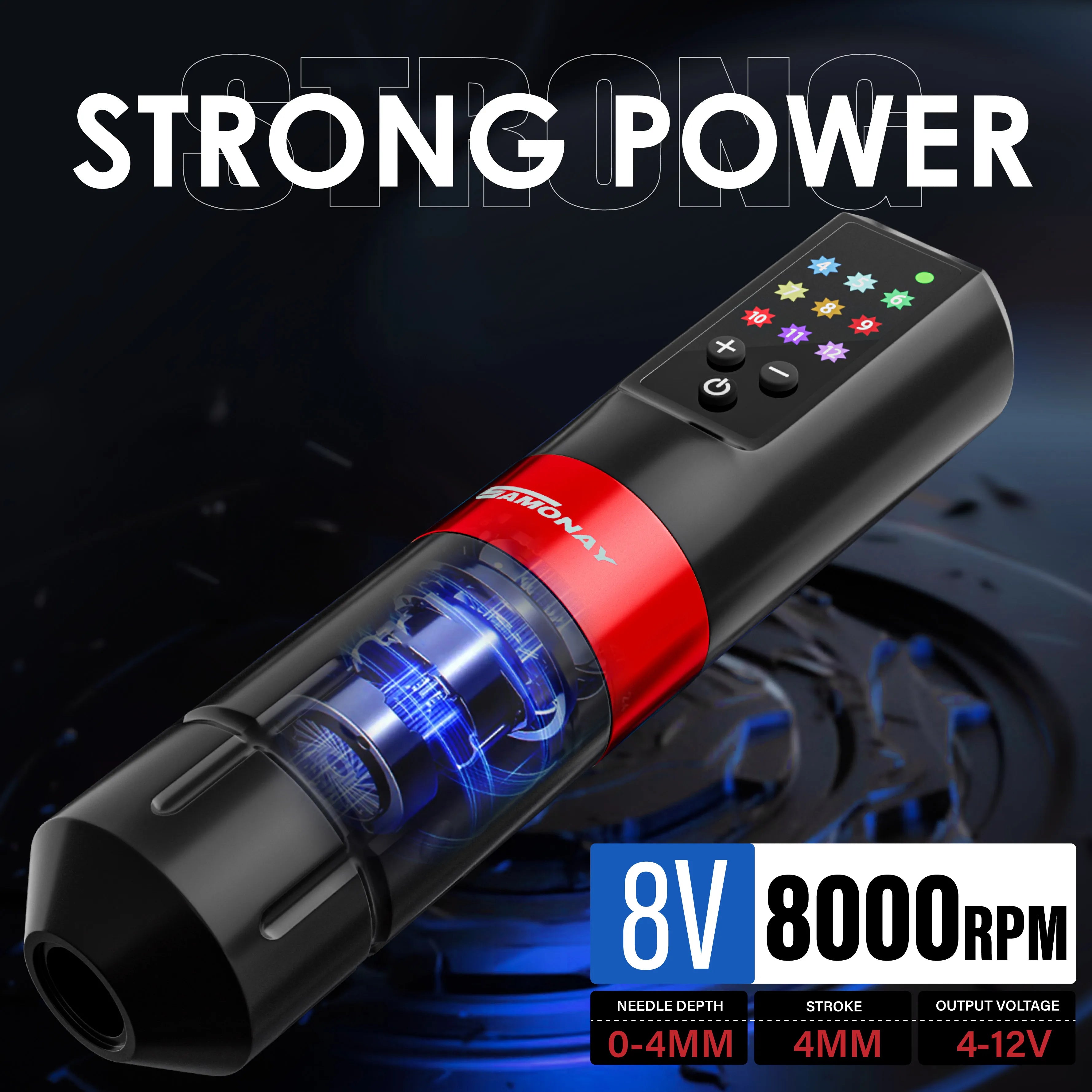 NeebolRotary Wireless Tattoo Machine Kit Complete Tattoo Set with 20PCS Cartridge Needle Permanent Makeup Tool for Tattoo Artist