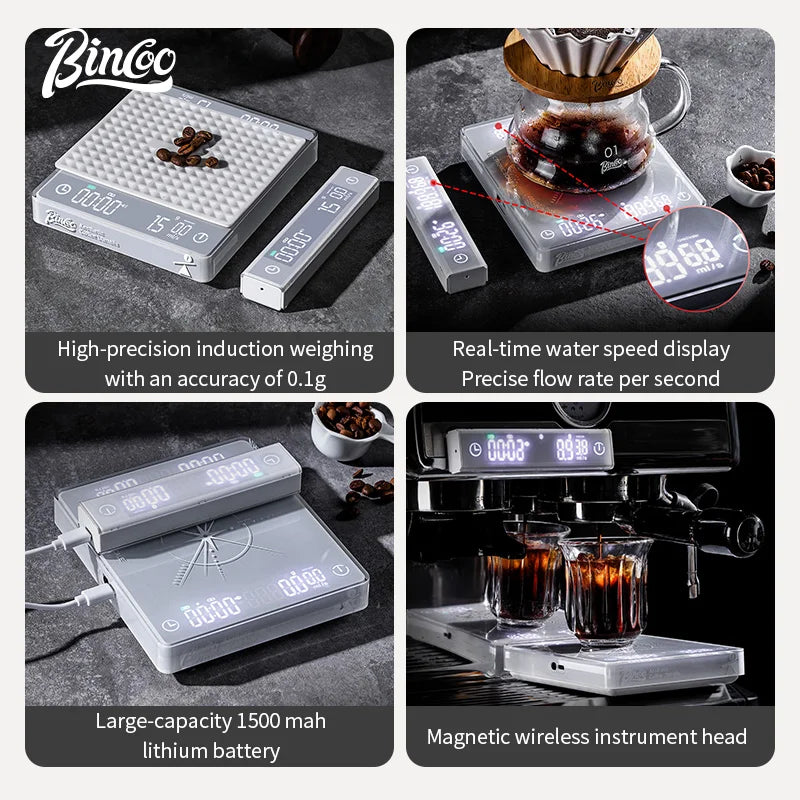 Bincoo Bluetooth Coffee Scale Precision Kitchen MINI Smart Digital Scale Small Electronic Scale Portable Barista Accessories