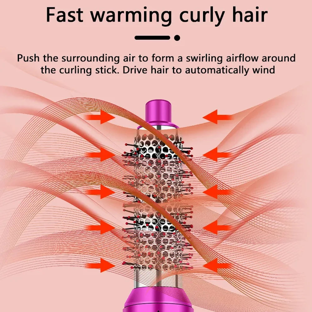 Electric Hair Dryer 5 in 1 Multifunctional Hair Straightener Negative Ion Hair Care Curler Blow Dryer Styling Set Strong Wind