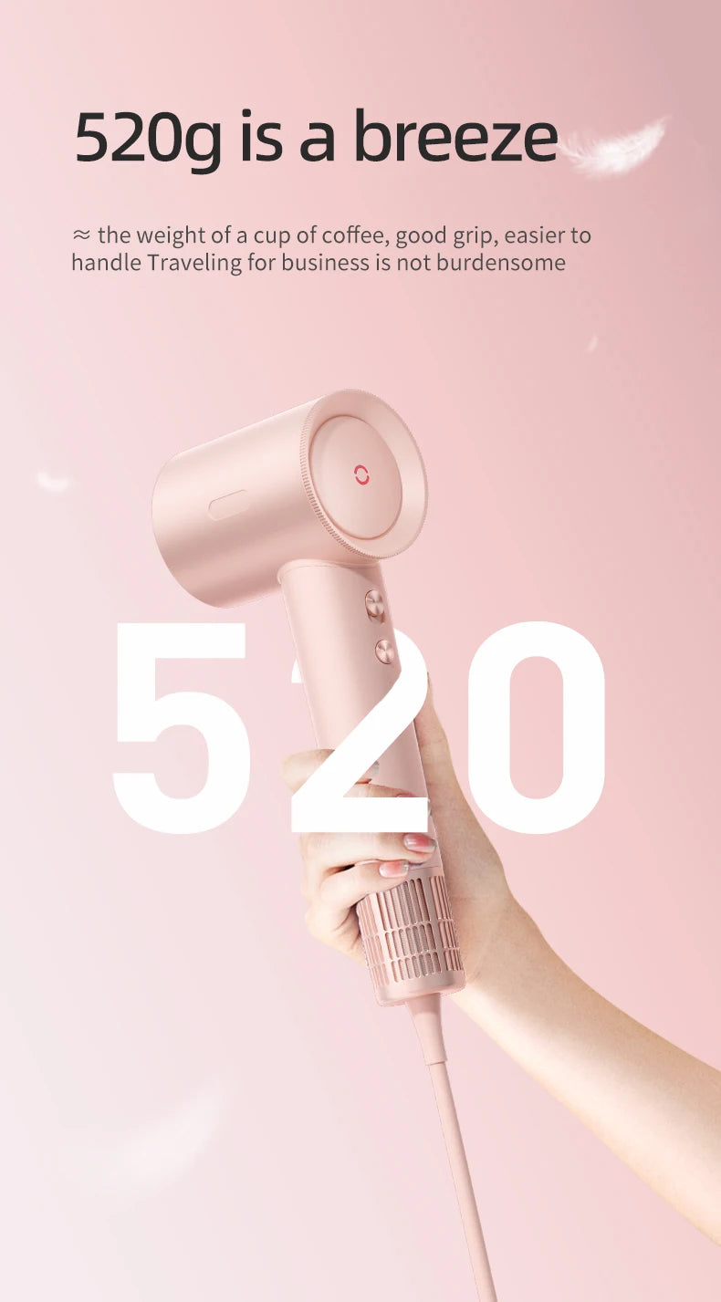 High-Speed Electric Hair Dryer Machine1600W Adjustable Temperature Professional Low Noise Fast Drying Anion Hair Care Blow Dryer