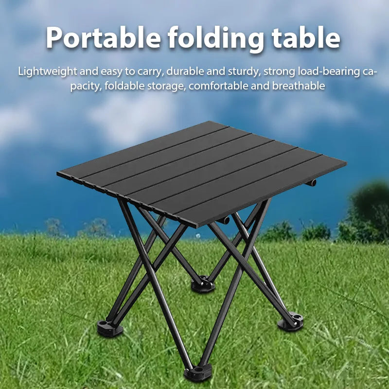 Outdoor Portable Folding Ultralight Carbon Steel Table Picnic Camping Barbecue Desk for Garden Party Family Trips