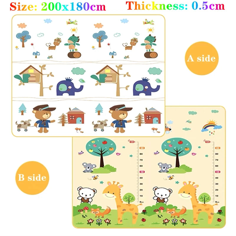 Thickness 0.5cm 200*180cm Baby Play Mat Children Puzzle Toy Crawling Carpet Kids Rug Game Activity Gym Developing Rug Foam Soft