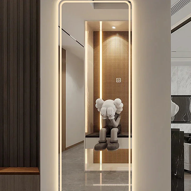 Bathroom Mirror Aestheti Full Length Hallway Large Floor Mirror Quality White Espelho Redondo Home Decorating Itemson sale