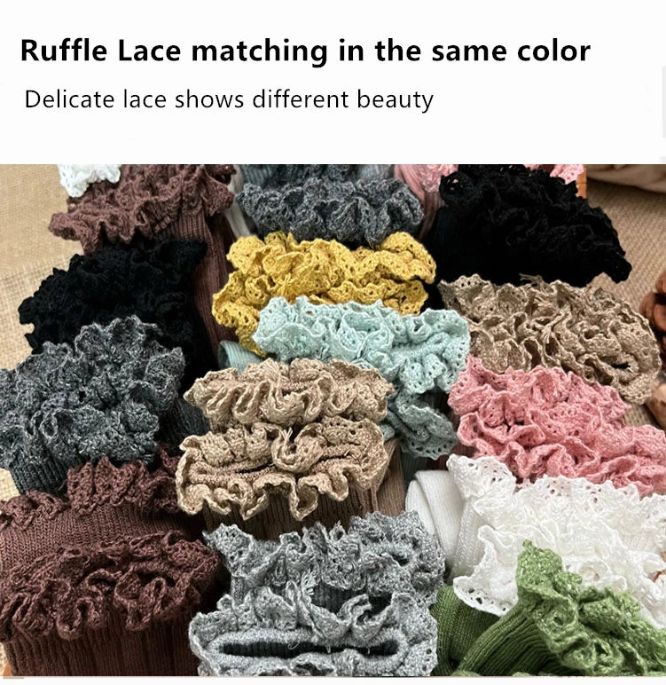 Girls Knee High Socks Baby Kids Toddlers Ruffle Long Soft Cotton Sock Lace Flower Children School Socks