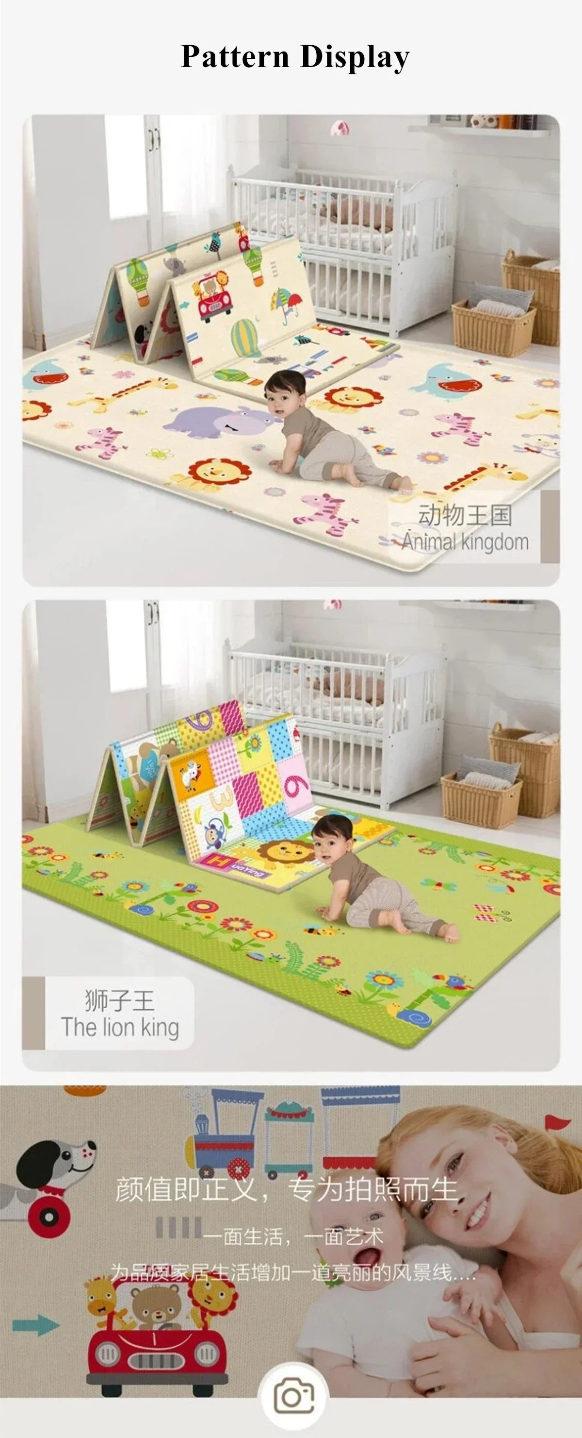 Foldable Baby Foam Play Mats 180cm X100cm Playmat Floor Mats Carpet XPE Mats Floor Crawling Rugs Mat Baby Mat Gift for Kids
