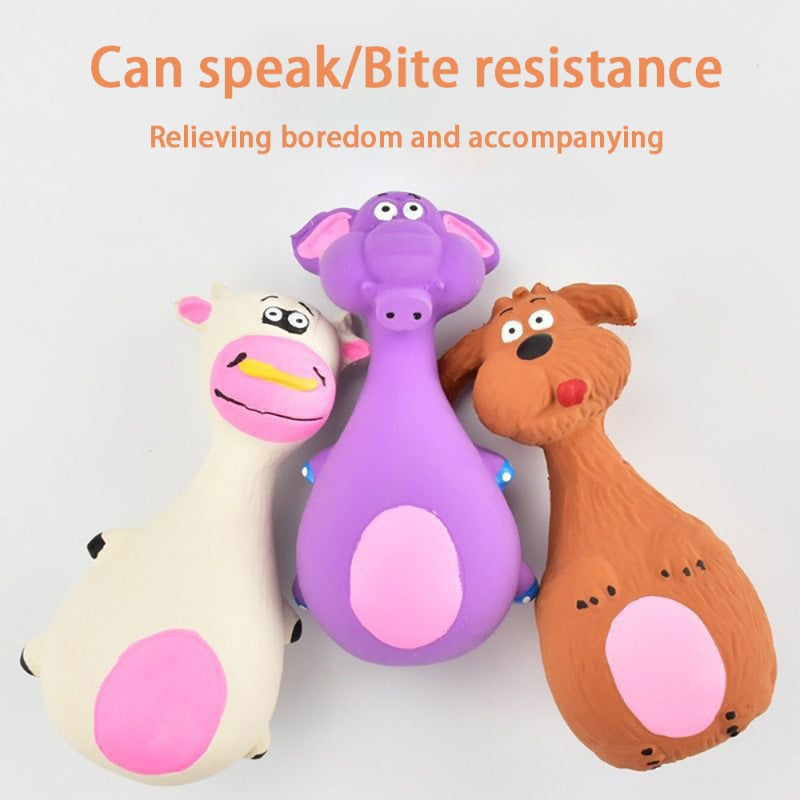 Dog Voice Toy Cartoon Shape Teddy Fadou Teeth Grinding Cleaning Plaything Rubber Anti Bite Training Pets Dogs Toys Pet Supplies
