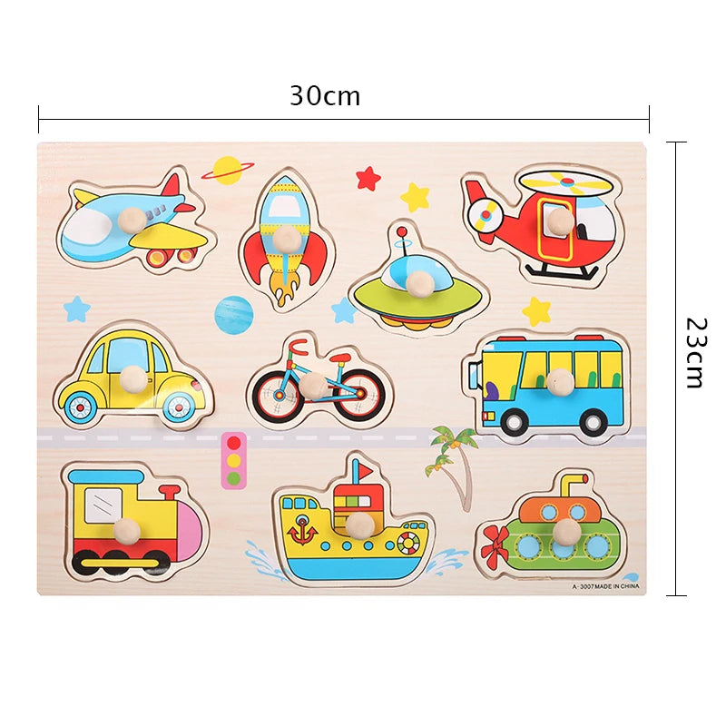 30cm Kid Early educational toys baby hand grasp wooden puzzle toy alphabet and digit learning education child wood toy