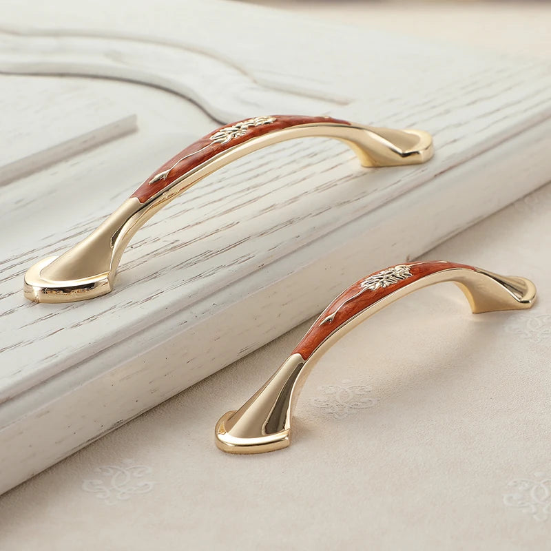 YM Red Amber Cabinet Handles Drawer Knobs for Kitchen Dressers Closets Wardrobe - Furniture Storage Door Pulls