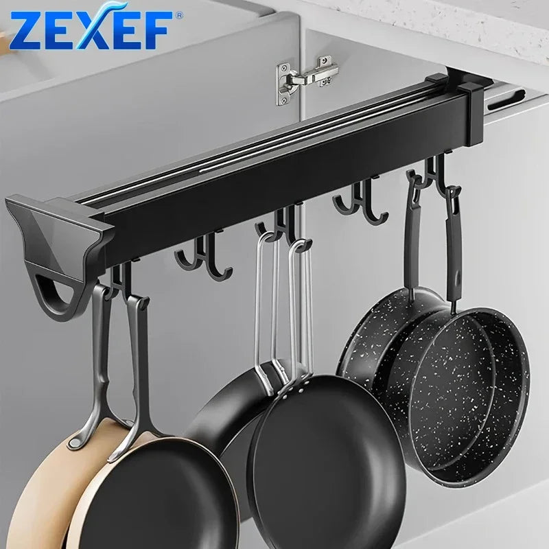 ZEXEF Pull Out Pot and Pan Storage Rack Organizer Kitchen Cabinet Push-Pull Pot Locker Push-Pull Rack Kitchen Organizer