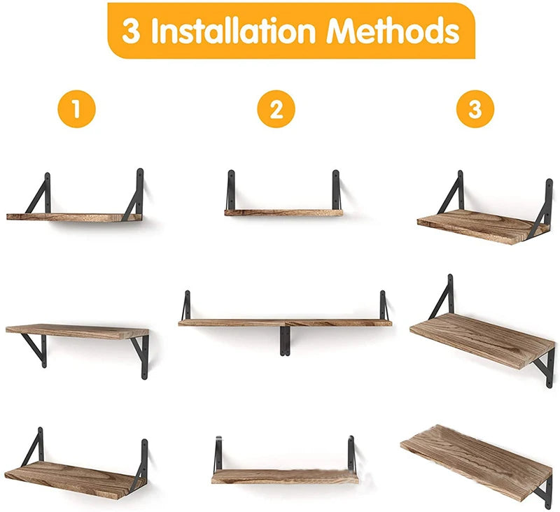 Wooden Floating Wall Shelves Bathroom Hanging Racks Shelf  Storage Kitchen Organizer Furnitures Living Room Display Stand Holder