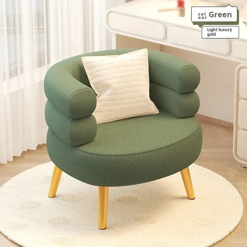 Modern Living Room1-Person Sofa Comfortable Bedroom Fluff Armchair Nordic Simple Nail Salon Makeup Chair Dressing Table Stool