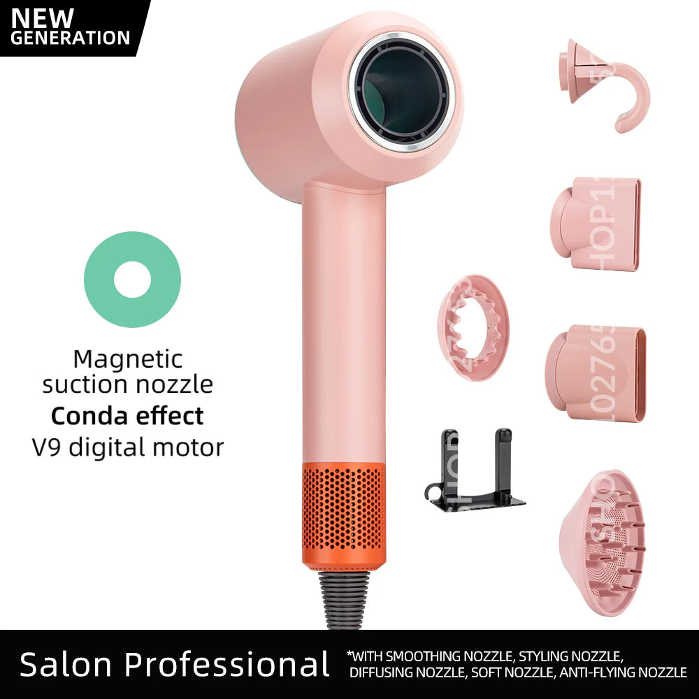 5 in 1 Electric Ionic Hair Dryer High Speed Bladeless HairDryer Negative Ion Professional 1.8M Super Leafless Hair Dryer
