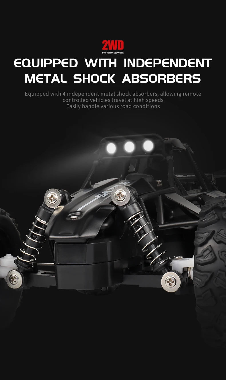 ZWN 1:16/1:20 2.4G Model RC Car With LED Light 2WD Off-road Remote Control Climbing Vehicle Outdoor Cars Toy Gifts for Kids