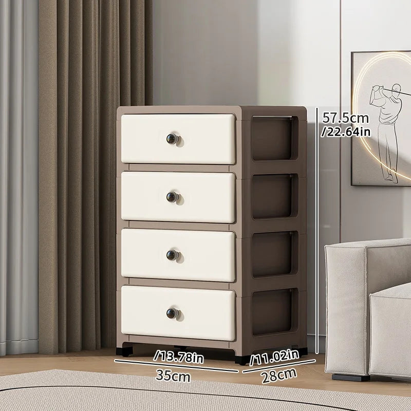 Mobile Multi-Layer Drawer Storage Cabinet,Large Capacity Bedside Table with Wheels for Bedroom/Kitchen/Living Room