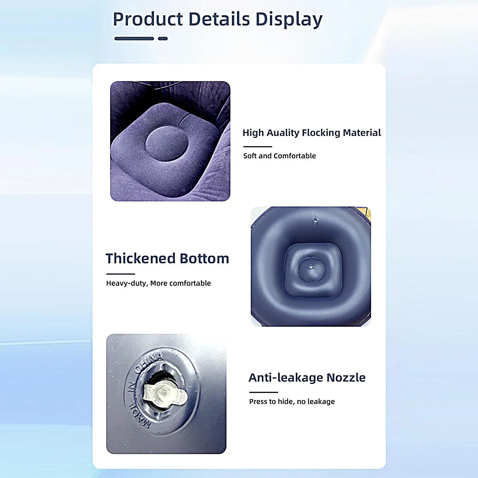 Inflatable Lazy Sofa Folding Portable Pvc Inflatable Air Chair for Living Room Outdoor Camping Convenient Beach Lounge Chair