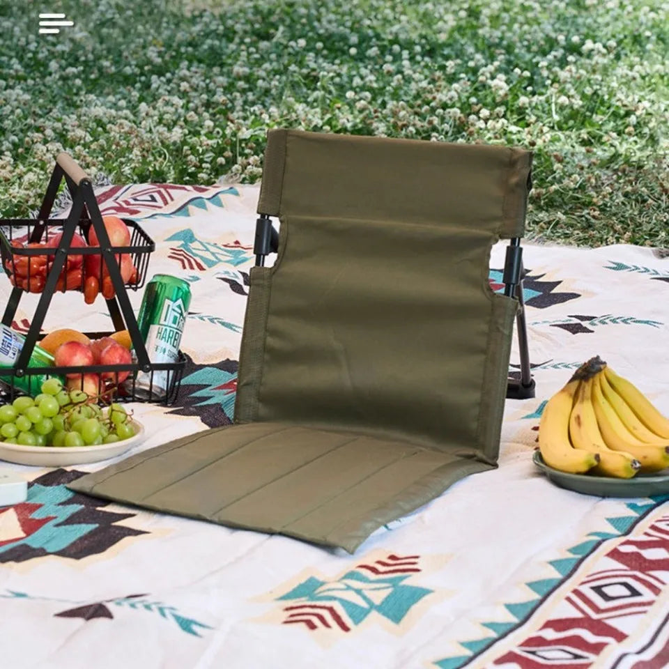 Portable Folding Seat Without Legs Beach Recliner With Backrest For Park Lawn Picnic Single Lazy Chair Lightweight Camping Chair