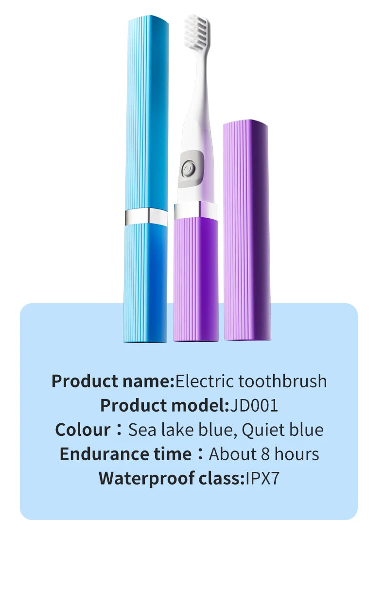 Lipstick Electric Toothbrush Smart Compact and Portable Small Oval Brush Head Deep Cleaning IPX7 Waterproof New Design