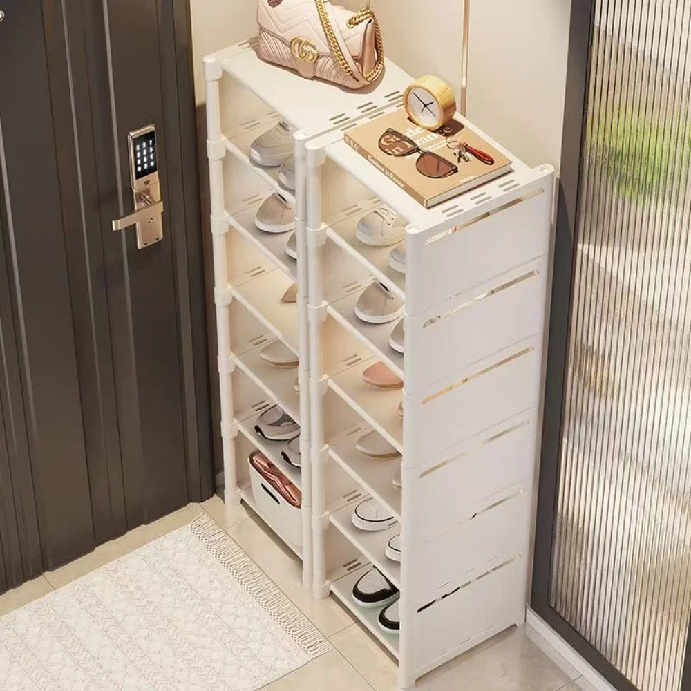 Multilayer Storage Cabinet for Doorway Shoe Shelf for Home Dustproof Shoe Organizer for Entryway Rental Apartment Easy Assembly