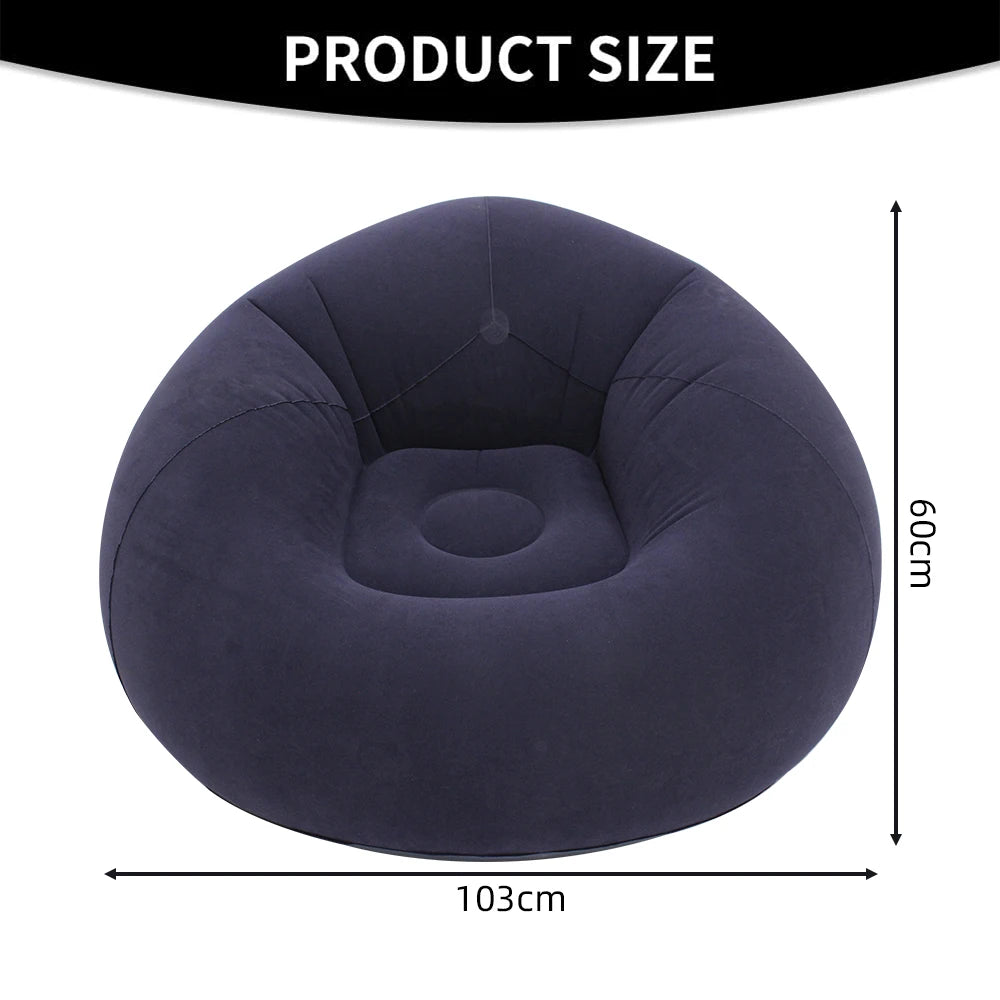 Inflatable Lazy Sofa Folding Portable Pvc Inflatable Air Chair for Living Room Outdoor Camping Convenient Beach Lounge Chair
