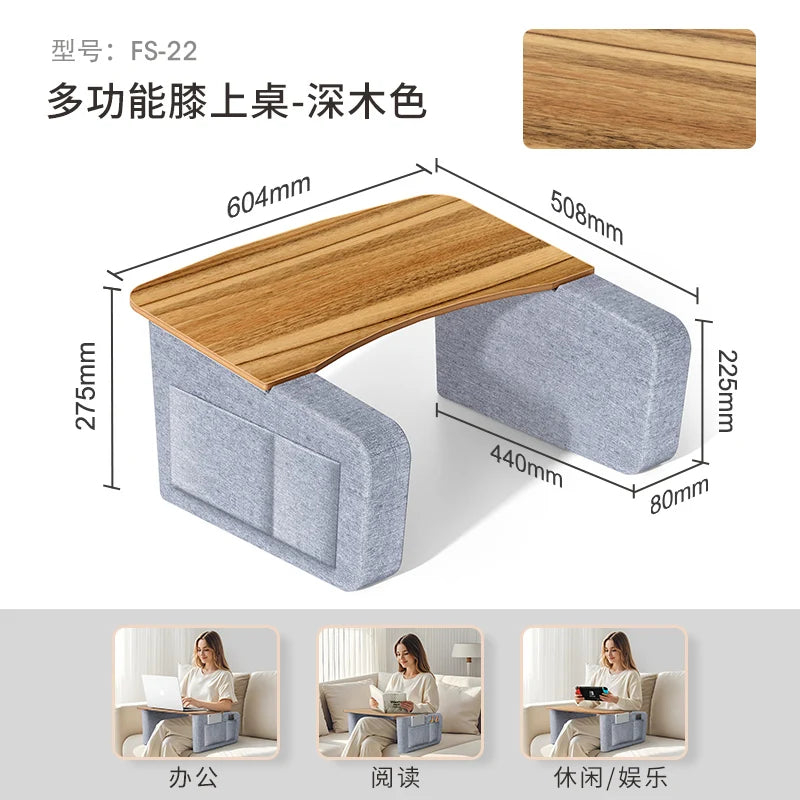 Multi-Functional Knee Laptop Desk Lazy Sofa Tray Table Bed Writing Stand Reading Gaming Table for Small Space Use