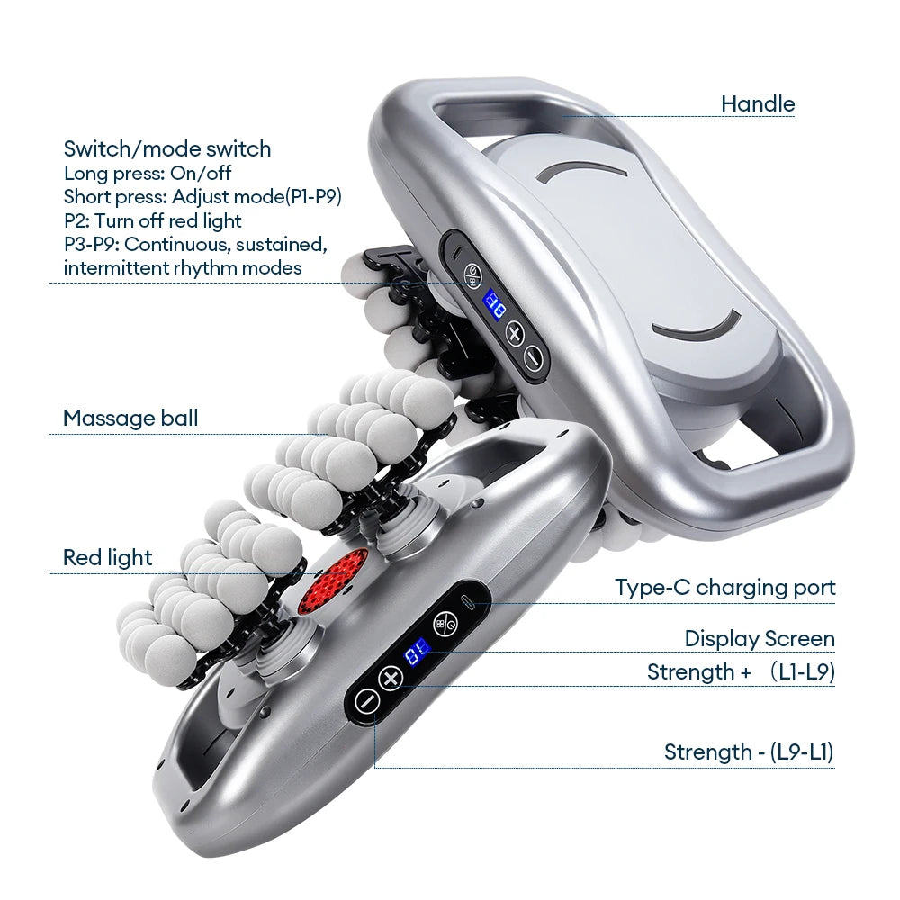48-Heads Body Massage Gun High-Frequency Vibration Fascia Gun Back Waist Thigh Massager Neck Shoulder Massager Muscle masajeador