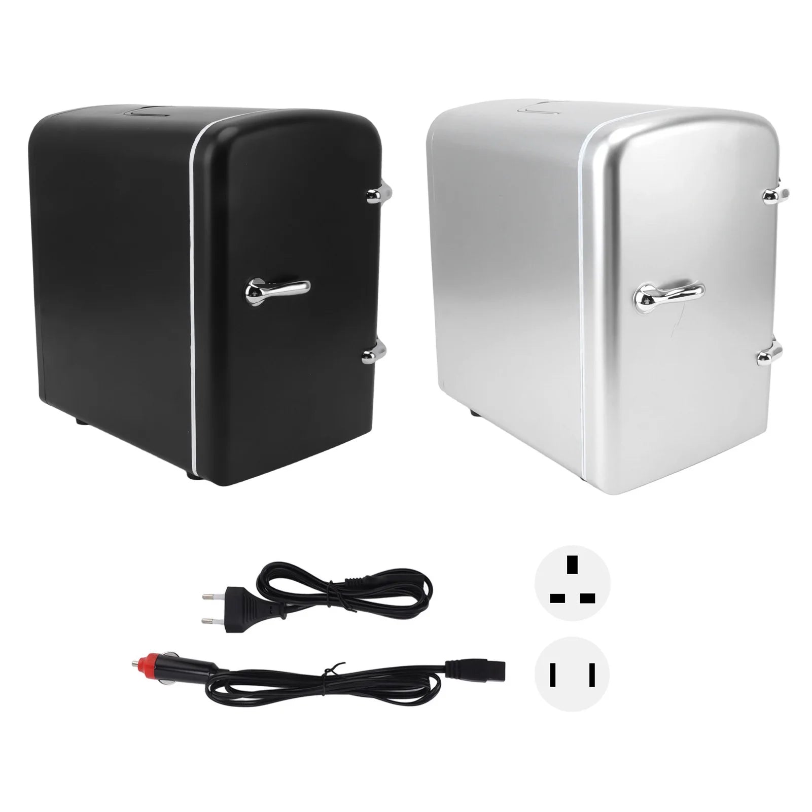 Mini Fridge 36W 4L 6 Cans Capacity Portable Travel Car Refrigerator Cooler Warmer Low Noise DC12V Car Adapter AC100‑240V