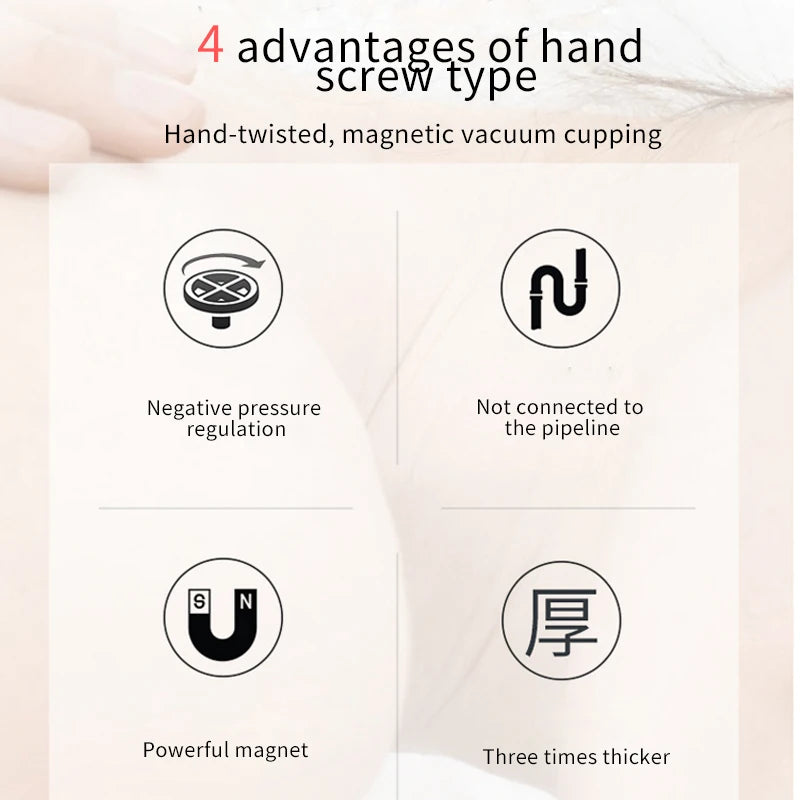 4 Sizes Cupping Therapy Set Body Massage Vacuum Rotating Handle Portable Twist Pump Suction Vacuum Nipple Suckers Cupping Cups