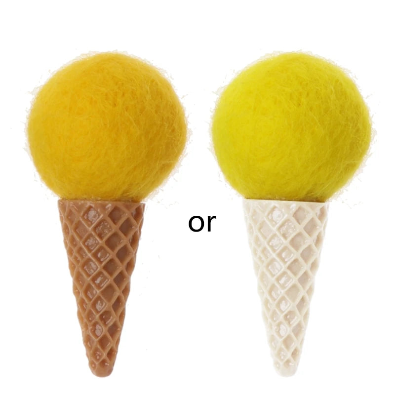 Newborn Felt Ice Cream Props Tiny Baby Girl Boy Photo Shoot Handmade Felt Photography Props Accessories