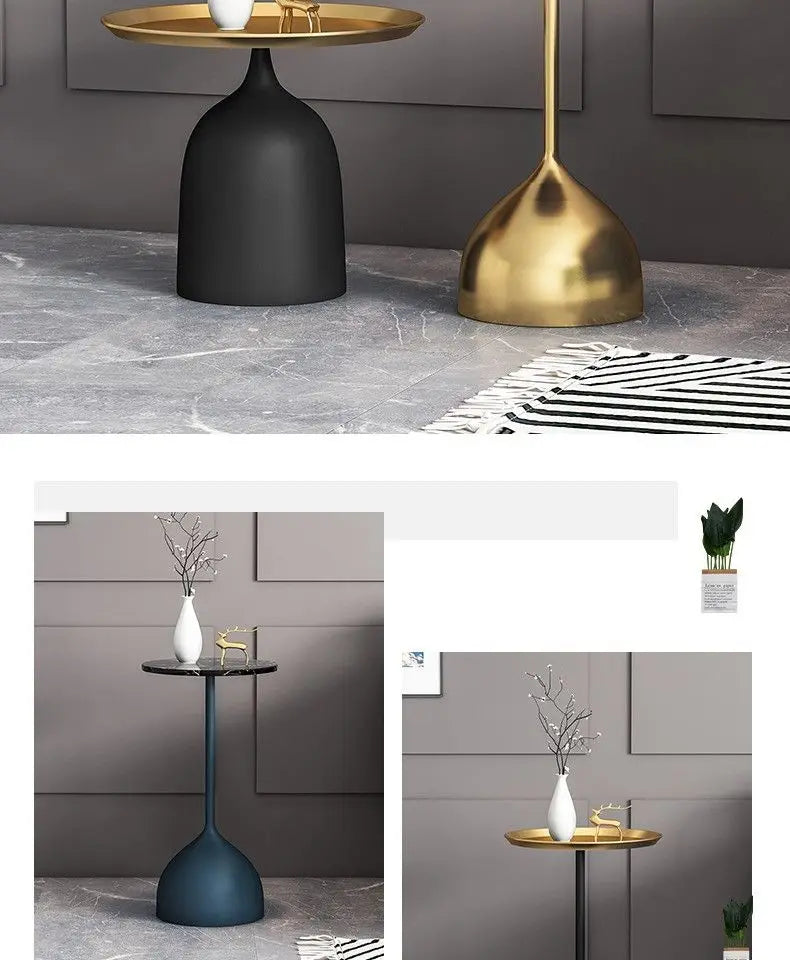 Creative Living Room Side Table Wrought Iron Small Coffee Table Balcony Tea Table Modern Simple Round Living Room Side Tables