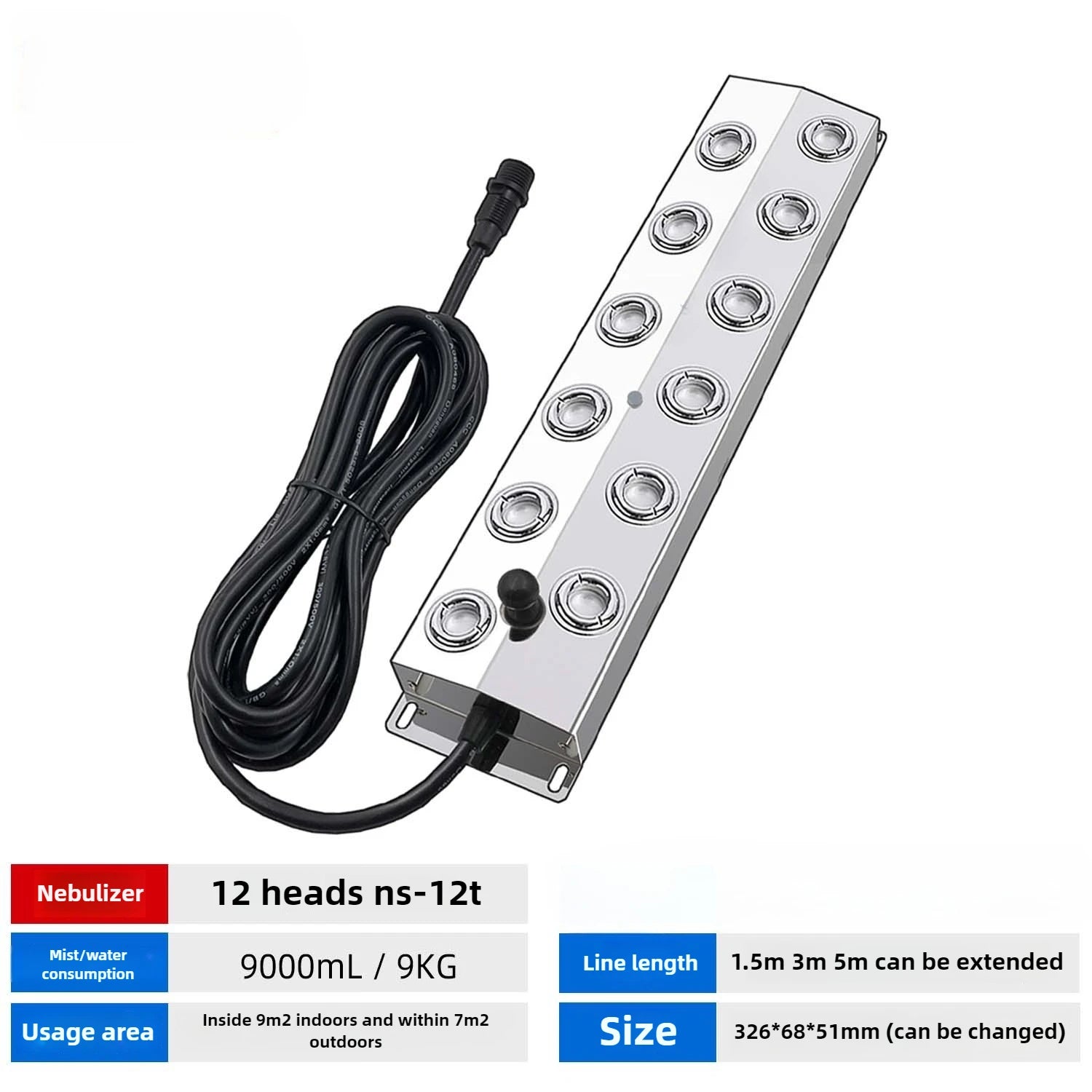 DC48V Ultrasonic Industrial Humidifier 10/12 Head Fog Sprayer Commercial Nebulizer Mist Maker Greenhouse/landscape Fog Generator