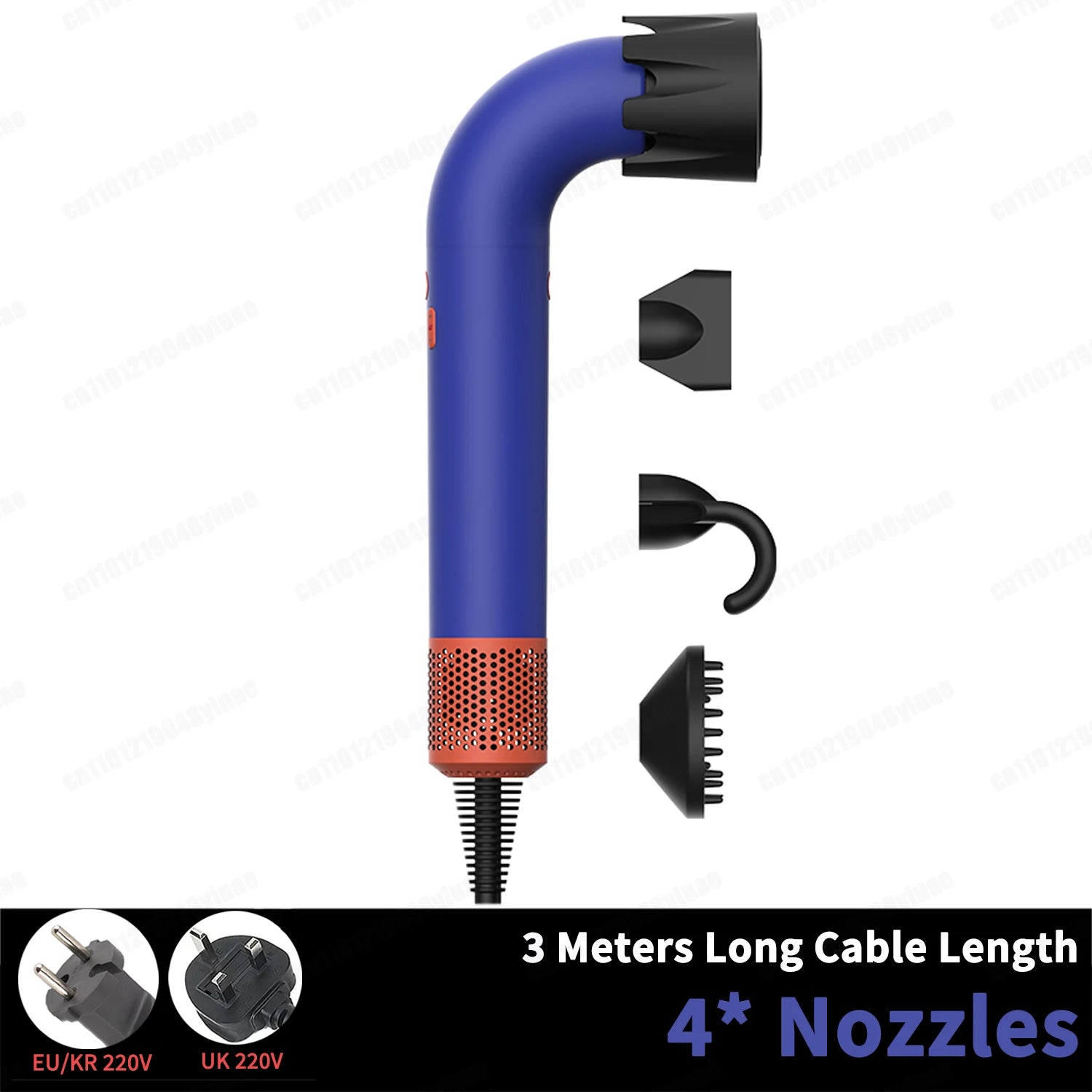 1400 Watt High Speed Hair Dryer 2.7 Meters Long Cord Hair Blower Quick Drying Ion Secadora Para Cabello With Styling Diffuser