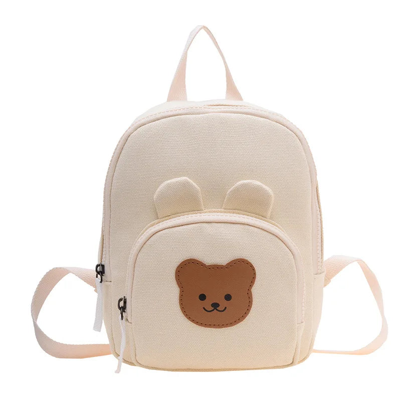 Korean Canvas Kids Backpack Kawaii Children's Handbags for Girl Kindergarten Boy Schoolbag Cartoon Bear Bunny Toddler Bag 2023