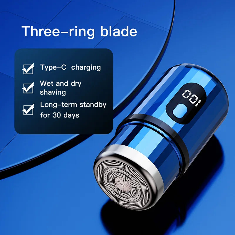 New T6 mini electric shaver 3D floating head shaver type-c fast charging men's rechargeable shaver