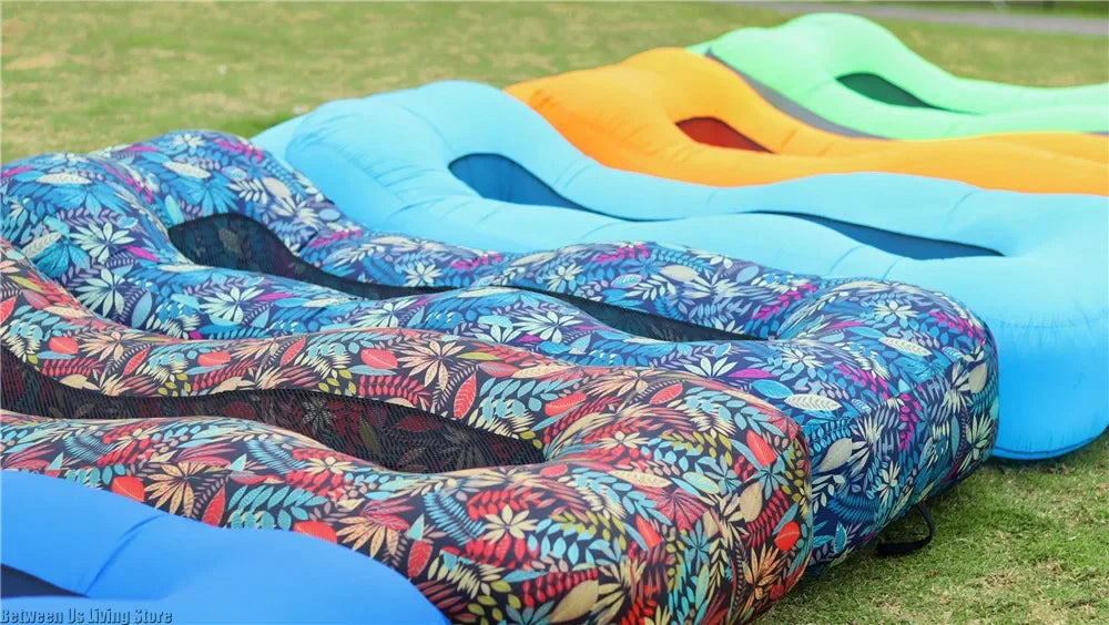 Luxury Inflatable Sofa Bed - Extra Wide Non-Roll Design for Beach, Garden & Indoor | Quick Setup Air Lounger