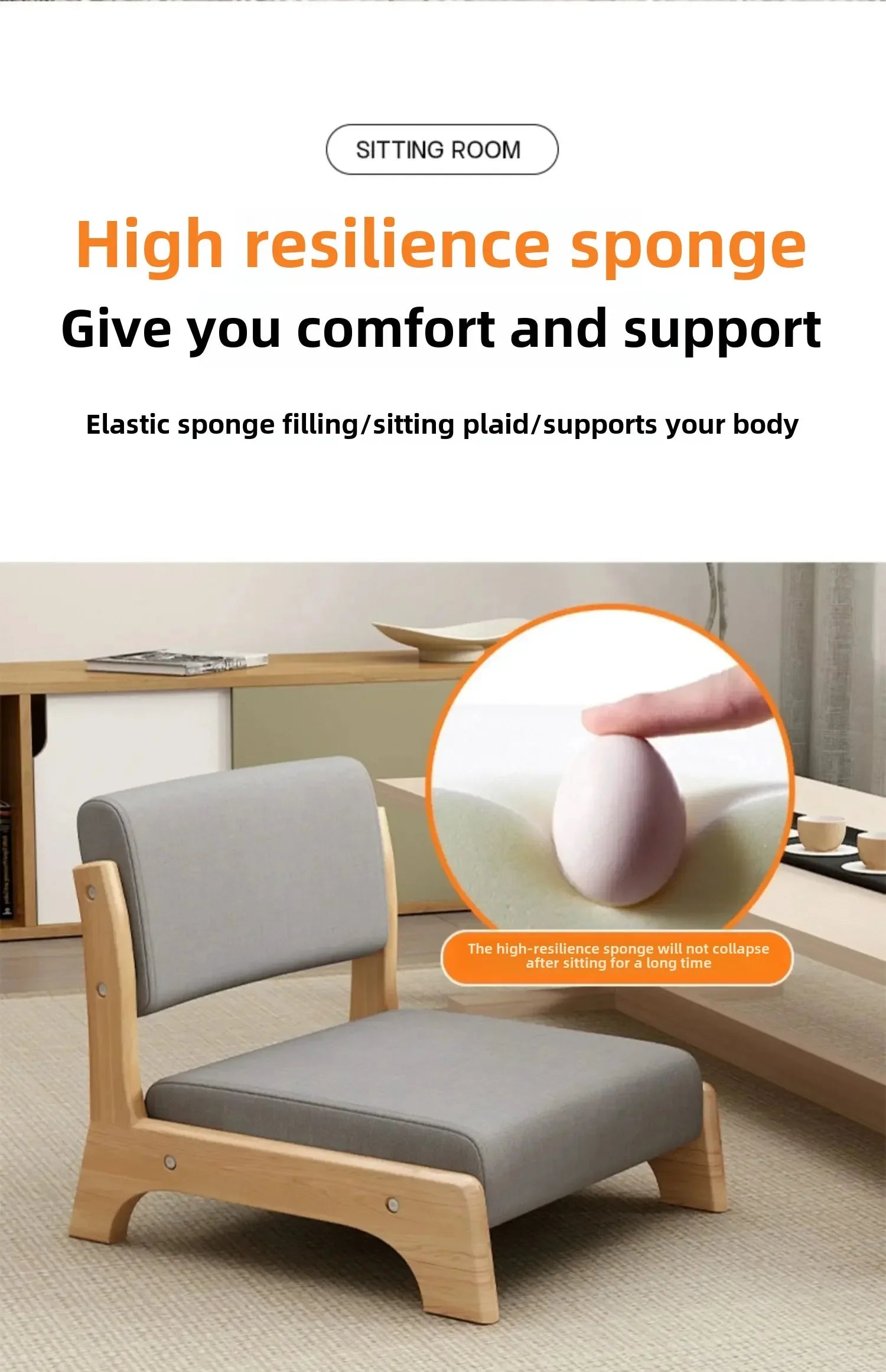 Modern Tatami Lazy Sofa Chair Japanese Living Room Furniture Back Floor Nordic Wind Bay Window Low