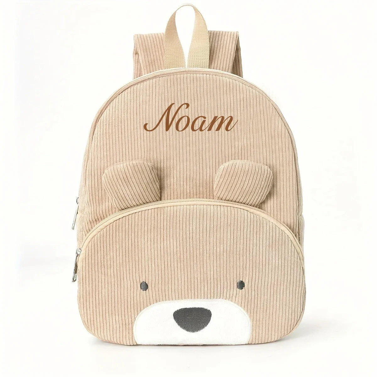 Personalized corduroy Backpack custom name embridery kindergarten schoolbags for children girls boys solid baby cute bags bear