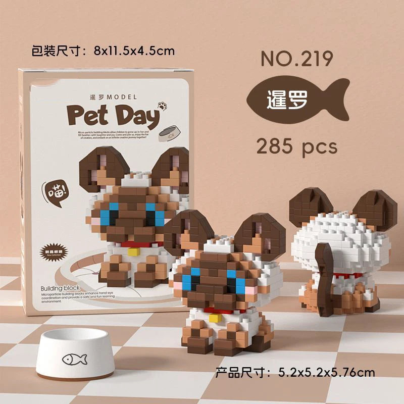 Animal Small Particle Dog Cat  Mini Building Blocks DIY Assembly Brick Sets Educational Toys for Kid 10 To 12 Year Birthday Gift