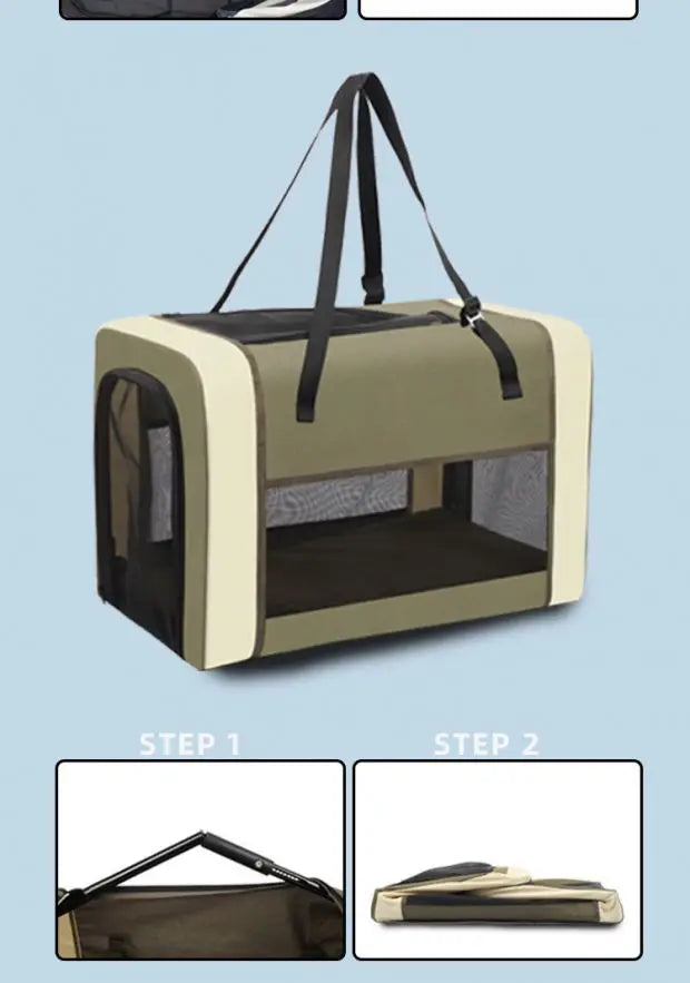 Detachable Double-decker Pet Stroller Cat and Dog Outdoor Stroller Lightweight Foldable Pet Stroller Portable Pet Basket