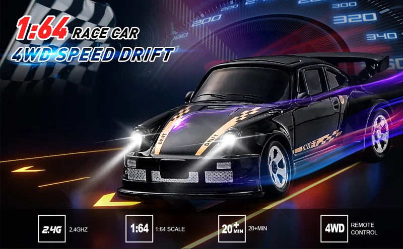 1/64 2.4G High speed Drift Rc Car 4WD Remote Control Car Four Wheel Drive Radio Controlled Mini RTR Racing Model Boy Toy Gift