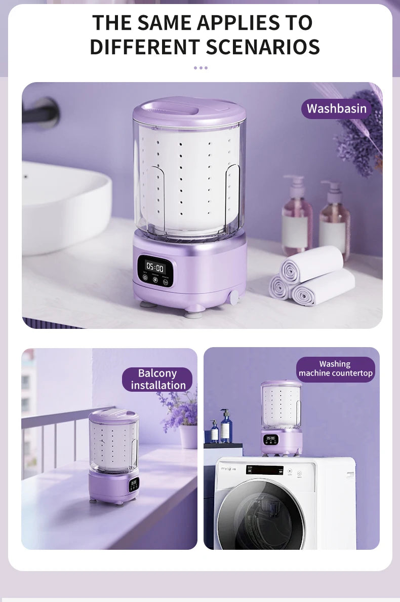 2L Wireless Mini Charging Wash in One Washing Machine Suitable for underwear, socks, pet clothes
