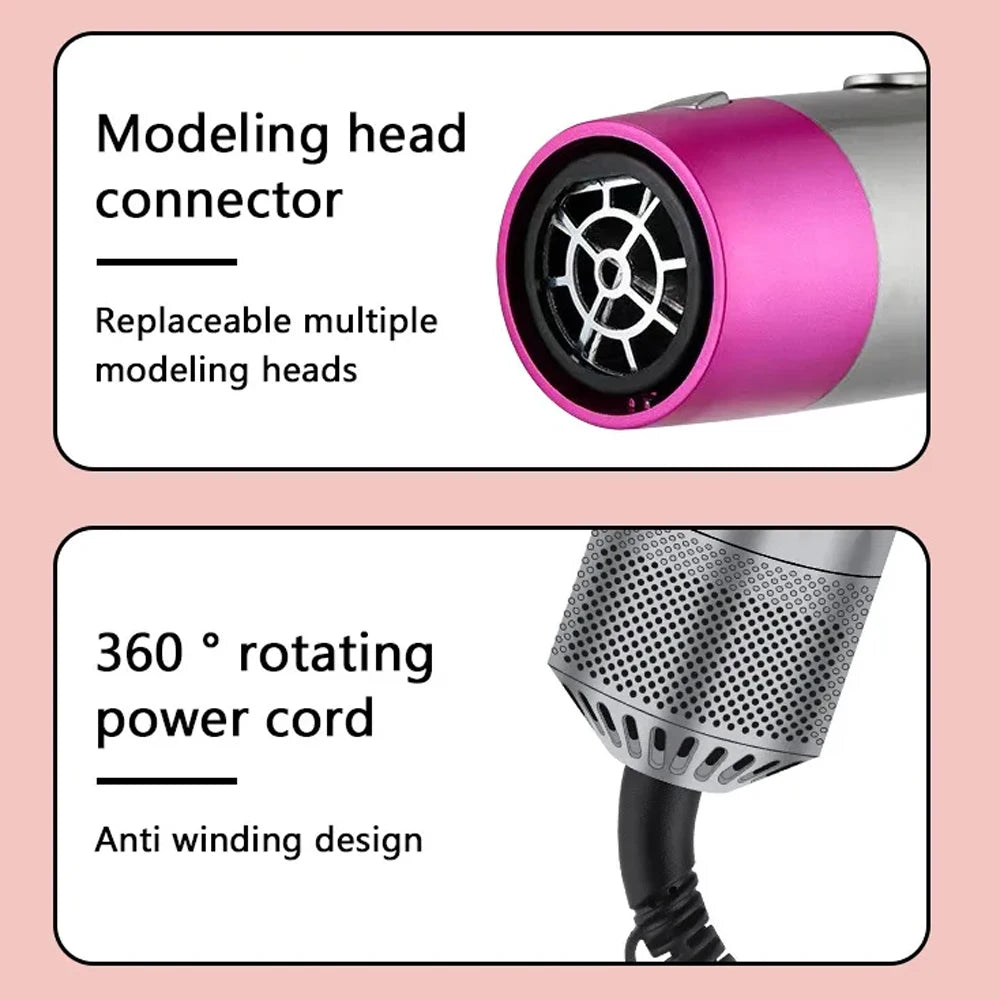 Electric Hair Dryer 5 in 1 Multifunctional Hair Straightener Negative Ion Hair Care Curler Blow Dryer Styling Set Strong Wind