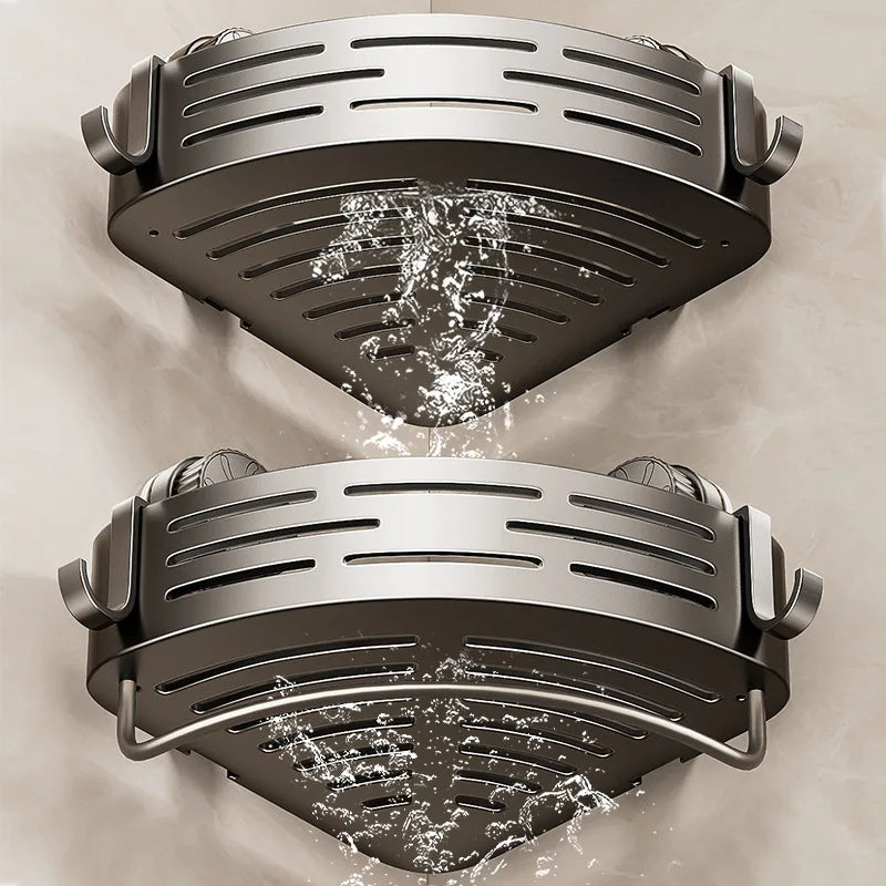Bathroom suction cup triangular basket storage rack, bathroom washbasin corner, no need to drill holes, wall-mounted toilet
