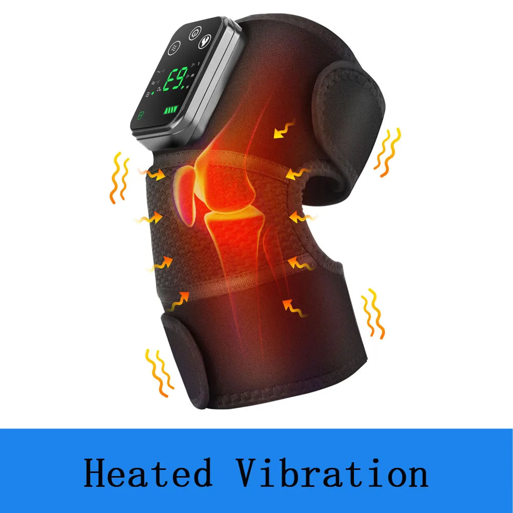 Thermal Knee Massager 3 in 1 Shoulder Knee Elbow Heating Massage Support Brace Rechargeable Vibration Pad Machine Muscle Relax