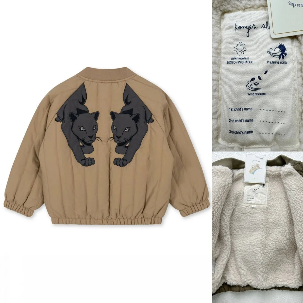 2025 KS Winter Baby Boys Lambswool Jackets Coat Kids Cotton Outerwear Toddler Girl Fleece Flight Suit Jacket Children's Clothing