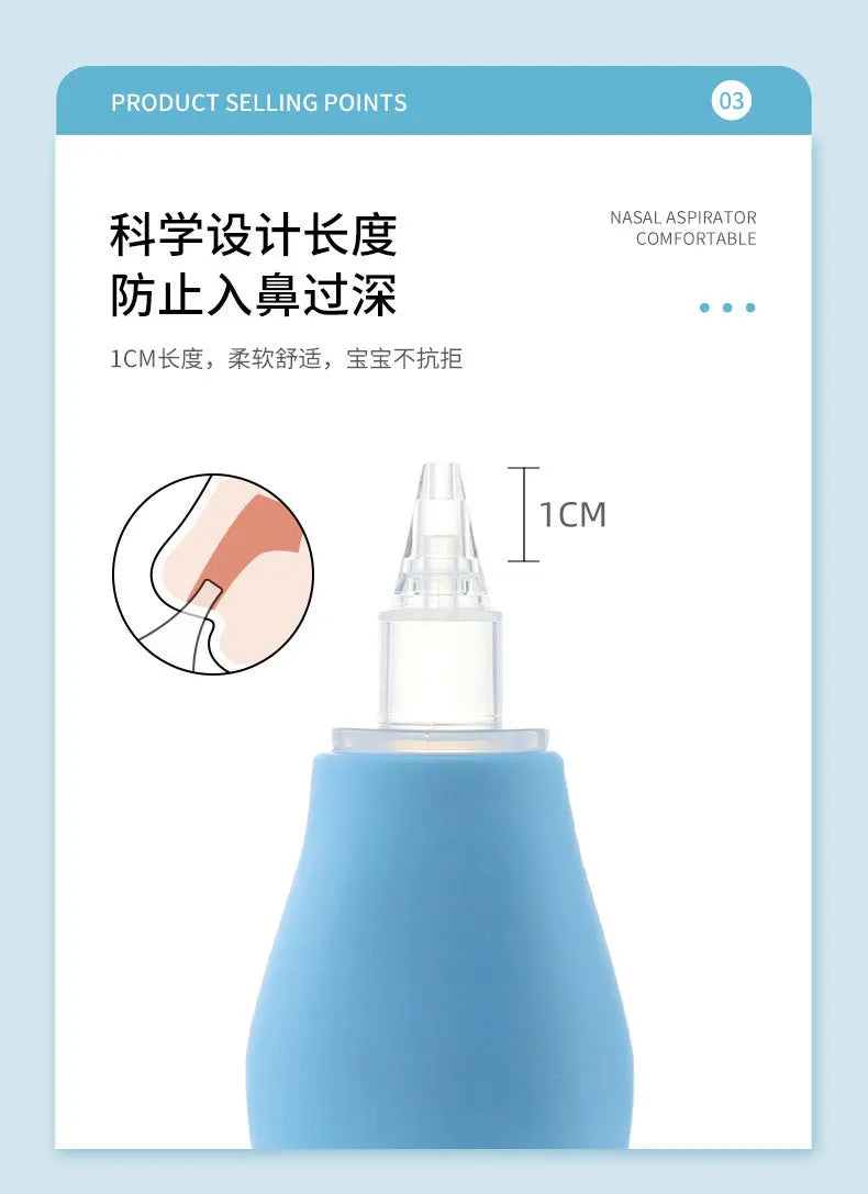 New Born Silicone Baby Safety Nose Cleaner Vacuum Suction Children Nasal Aspirator New Baby Care Diagnostic-tool Vacuum Sucker