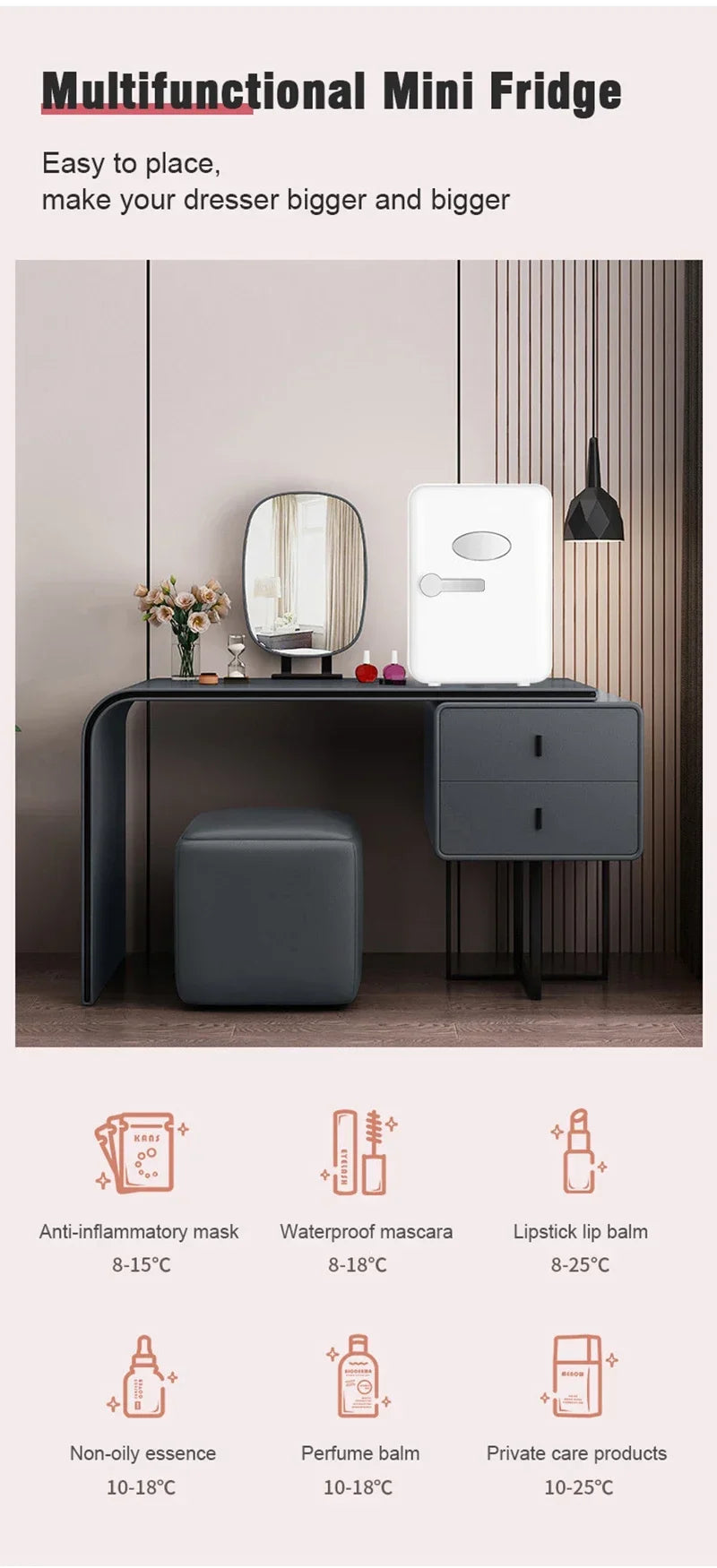 4L Mini Multifunction Refrigerator Cosmetics Mask Beverage Dormitory Refrigerators Cooler Warmer Beauty  Fridge for Car Home