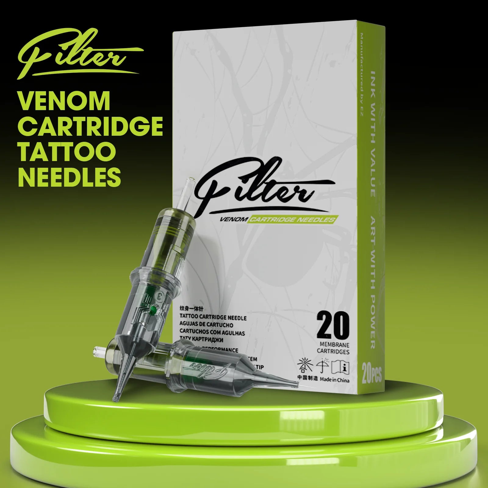 Filter Wireless Tattoo Kits Cartridge Tattoo Machine Pen Kits with 40pcs Cartridge Tattoo Needles Permanent Makeup Tattoo Supply