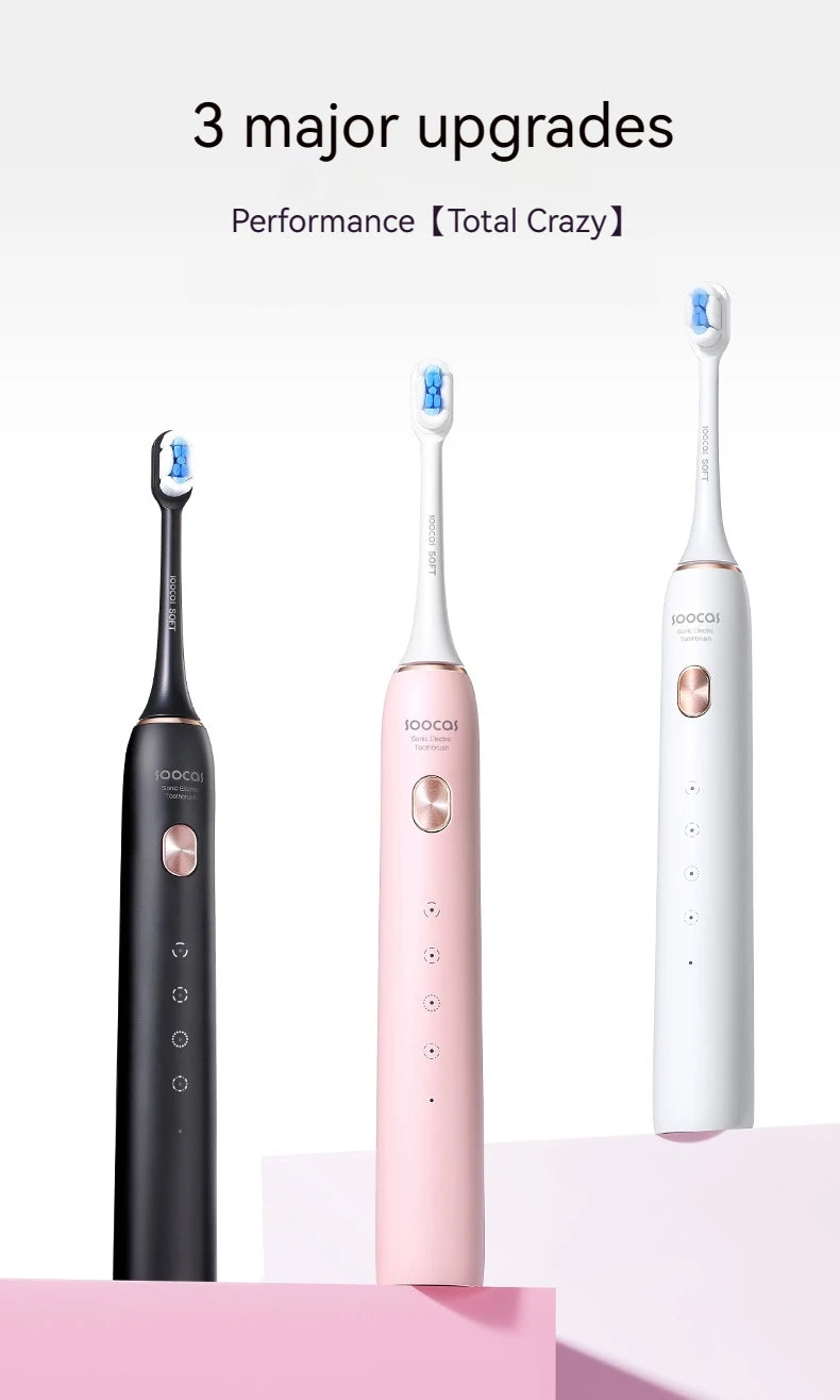 SOOCAS X3S Ultrasonic Electric Toothbrush IPX7 Waterproof Adult X3U Upgrade Smart Sonic Tooth Brush Upgraded USB Fast Chargeable