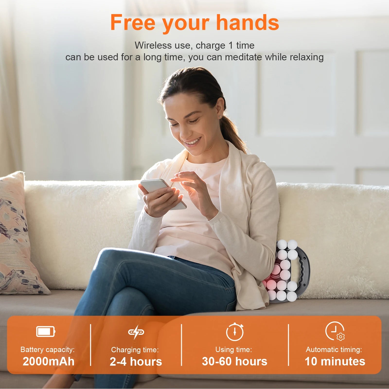 42 Heads Fascia Gun High-frequency Vibration Deep Massage Device for Shoulder Waist Back Leg Body Muscle Relaxation