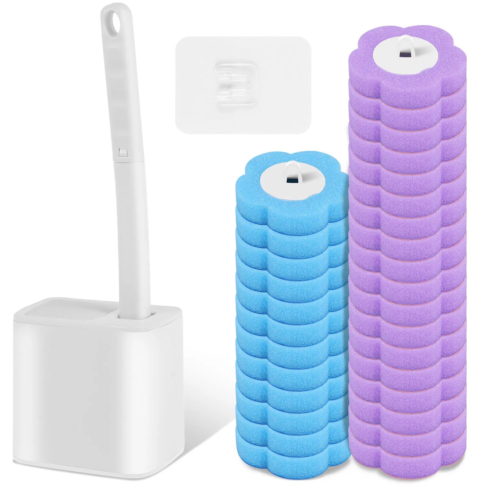 18/36Pcs Toilet Brush With Disposable Replacement Head Kits Upgrade Long Handle Bathroom Cleaning Brush For Home Wc Accessories